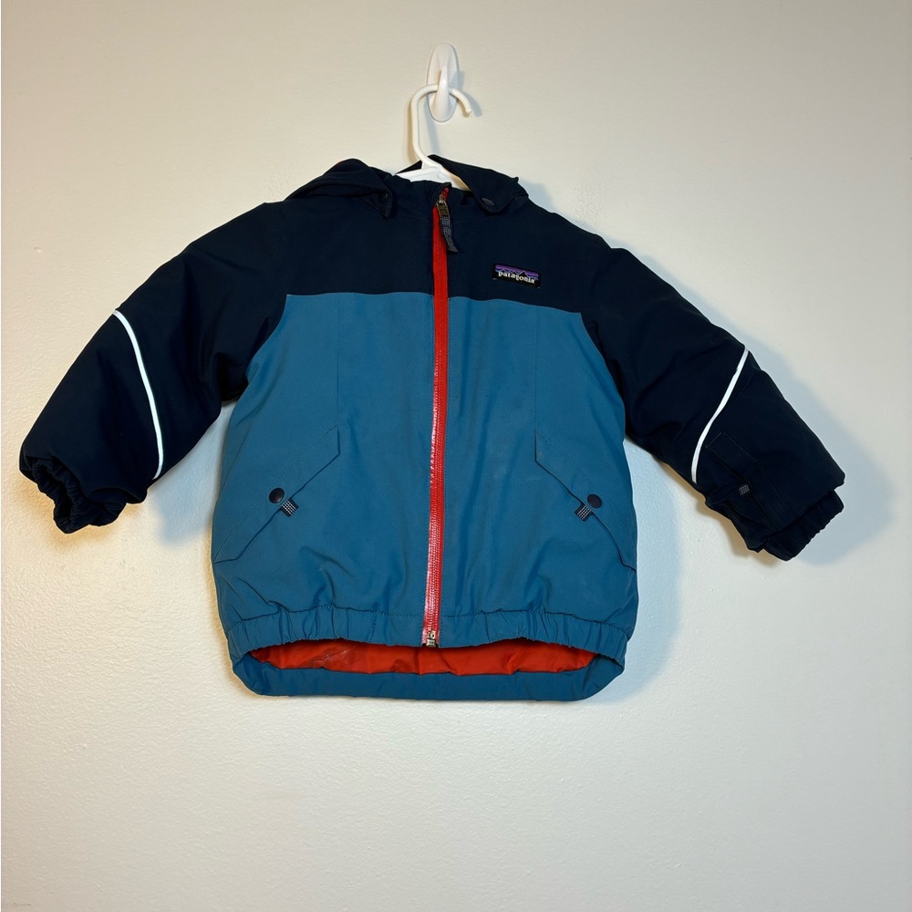 Patagonia Kids Puffer Jacket Blue Navy with Red Trim
